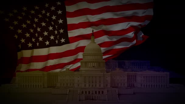 Usa Capitol Washington Background 4Th Independence Day July Veterans Day Royalty Free Stock Video