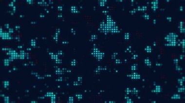 Çeşitli Şekillerle Parıldayan Dijital Soyut Arkaplan