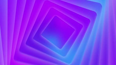 Yuvarlak Kenarlı Uyumlu Kareler Hareketi. Soyut arkaplan. Döngülü.