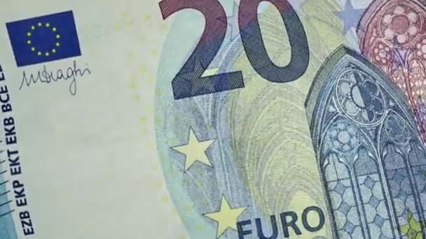 Notas Novas Euros Animação Loop — Vídeo de Stock