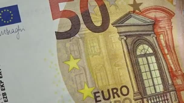 Cincuenta Euros Animación Bucle — Vídeo de stock