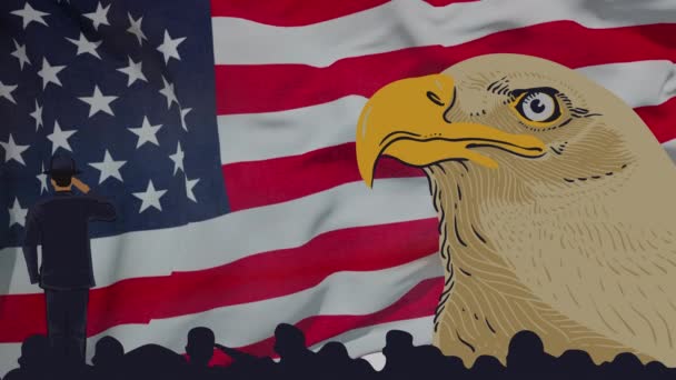 Usa Achtergrond Voor Memorial Day Veterans Day Gesloten — Stockvideo