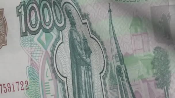Banknot 1000 Rubli Animacja Pętlowa — Wideo stockowe