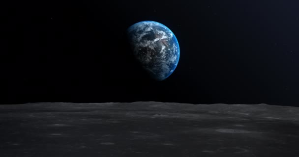 Планета Земля Кинематографическая Анимация Вид Луны — стоковое видео