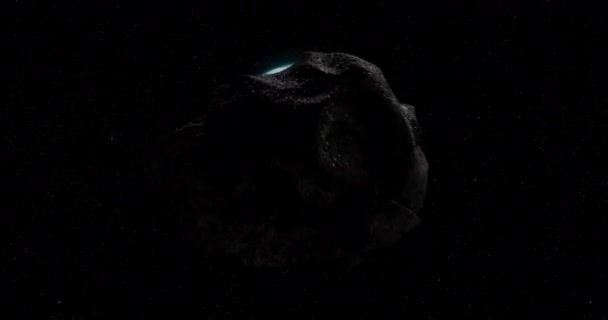 Three Asteroids Advancing Earth Cinematic Animation — Stock Video