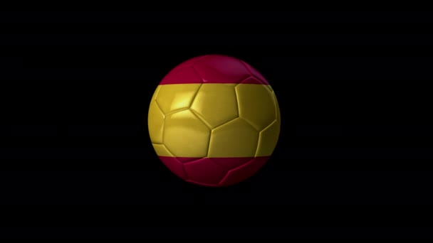 Soccer Ball Animation Spain Flag Looped Alpha Channel — Stock Video