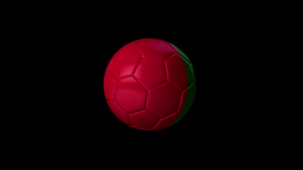 Soccer Ball Animation Португальським Прапором Завантажений Альфа Канал — стокове відео