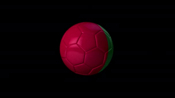 3D足球动画 上面有意大利国旗 阿尔法频道 — 图库视频影像