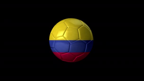 Soccer Ball Animation Mit Kolumbien Flagge Darauf Looping Alpha Kanal — Stockvideo