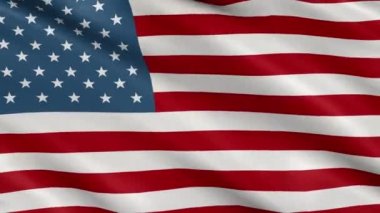 3D Gerçekçi Amerikan Bayrağı. Döngülü.