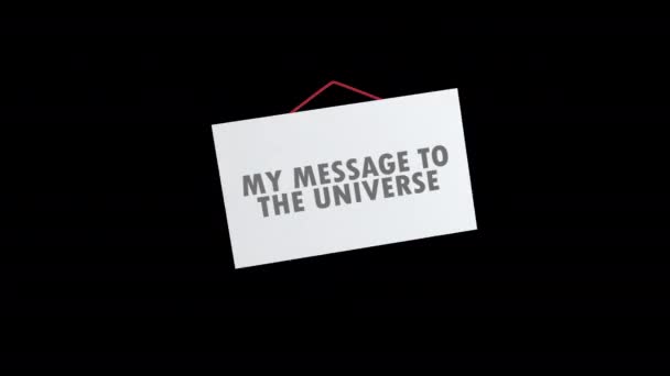 Plano Papel Minha Mensagem Para Universo — Vídeo de Stock