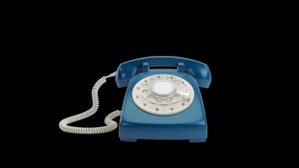 Telefon Retro Granatowy Kanał Alfa — Wideo stockowe