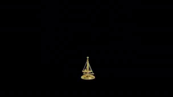 Scales Justice Gavel Yen Alpha Channel — стокове відео