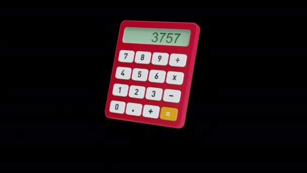 Calculatrice Animation Couleurs Différentes Éléments Canal Alpha — Video