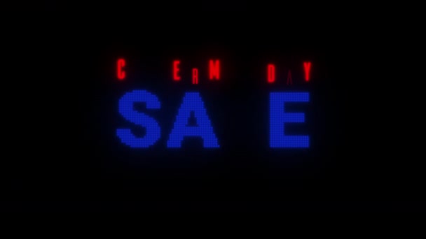 Cyber Monday Sale Today Only Neon Title — Video Stock