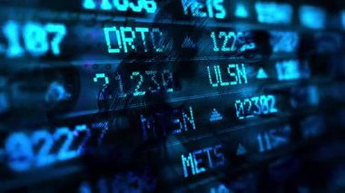 Borsa Fiyat Değişikliklerinin Dijital Animasyonu. 4K döngülü. 03