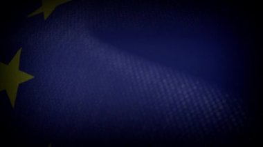Flag of European Union. 3D Animation.
