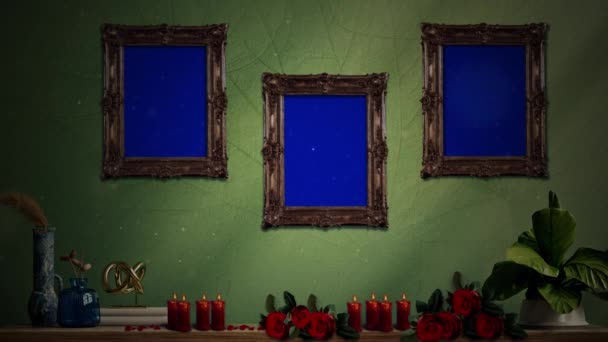 Animation Funeral Memorial Day Looped Photos Can Placed Blue Frame — Vídeo de Stock
