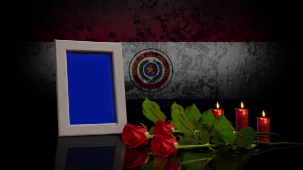 Memorial Day Card Flag Paraguay Background Looped Photo Can Placed — Stok video