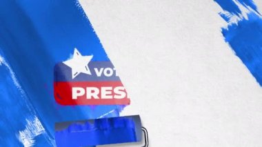 Vote for President. Realistic Animation for Election Campaign. 4K 422 ProRes HQ. 