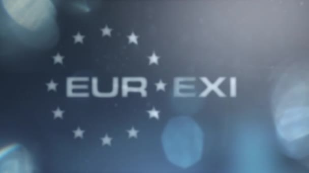 Salida Del Euro Pantalla Cristal Agrietándose Animación — Vídeos de Stock
