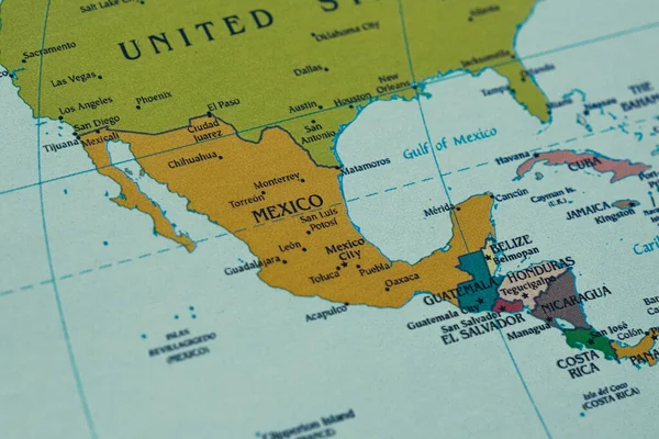 Mexiko Land Och Plats Karta Makro Skott Och Närbild Mexiko — Stockfoto