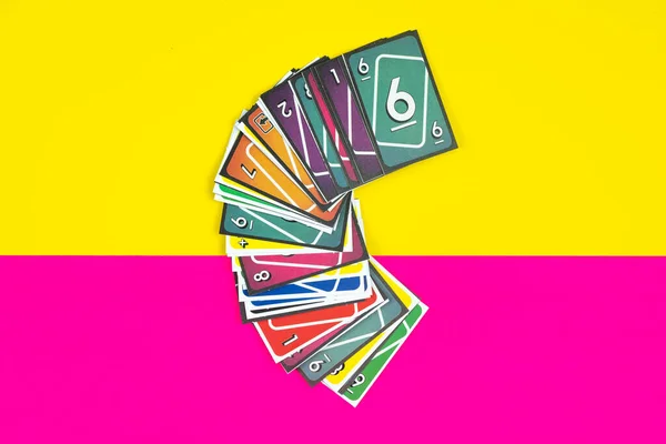 Karty Uno Podczas Gry Planszowej — Zdjęcie stockowe