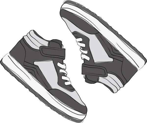Bleke Kleur Mode Sneakers Illustratie Schets Concept Tekening Schoenen Sneaker — Stockvector