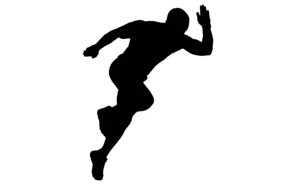 Runner Vector Silhouette Male Person Preparing Run Concept Run Fast — Stock Vector