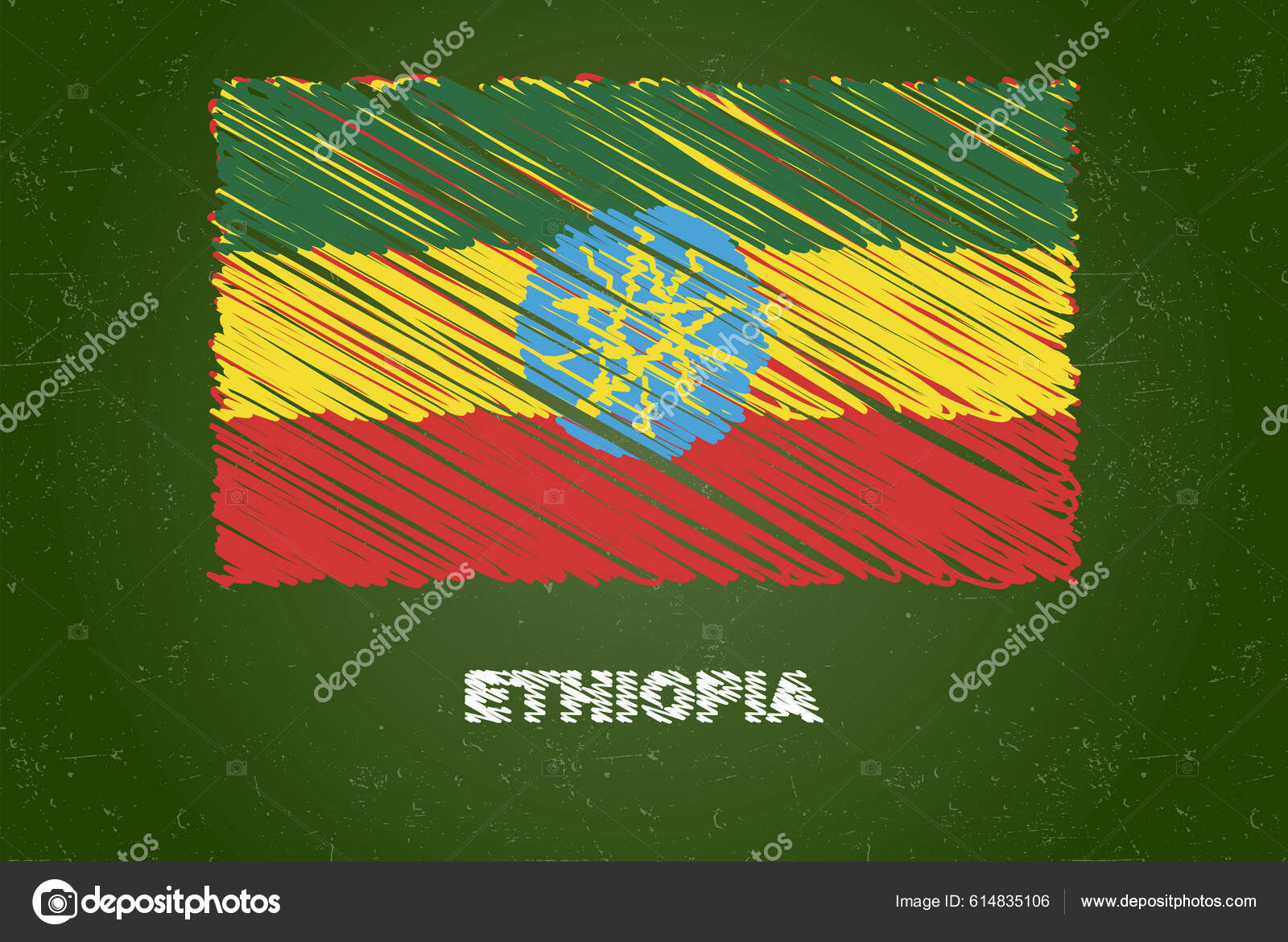 Ethiopia brush flag Vector Images | DepositPhotos, image size:1600x1171