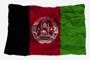 Buruşuk kağıt vektör üzerinde Afganistan bayrağı, kopyalama alanı, Ülke logosu konsepti, buruşuk doku kağıdı ile Afganistan bayrağı, ulus sembolü grafik geri dönüşüm fikri, basit vektör, düz tasarım