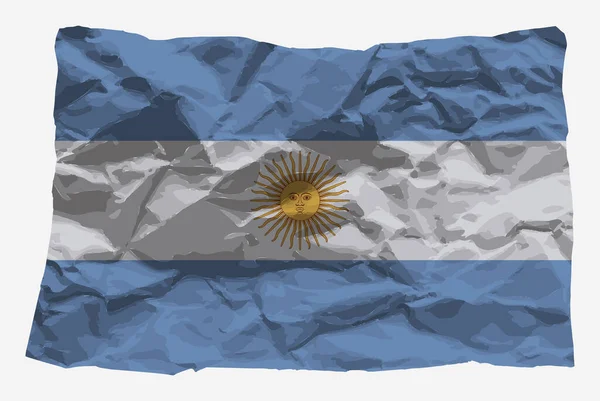 Argentinien Flagge Auf Zerknülltem Papiervektor Kopierraum Länderlogokonzept Argentinien Flagge Mit — Stockvektor