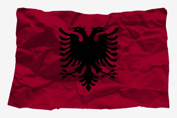 Albanië Vlag Verfrommeld Papier Vector Kopieerruimte Land Logo Concept Albanië — Stockvector