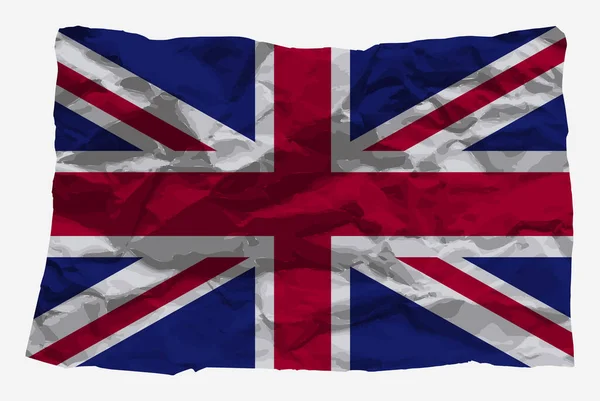 Bandiera Del Regno Unito Vettore Carta Spiegazzata Spazio Copia Concetto — Vettoriale Stock
