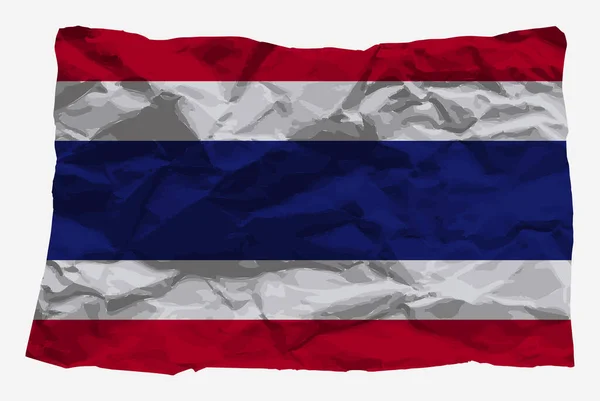 Thailand Flagge Auf Zerknülltem Papiervektor Kopierraum Länderlogokonzept Thailand Flagge Mit — Stockvektor