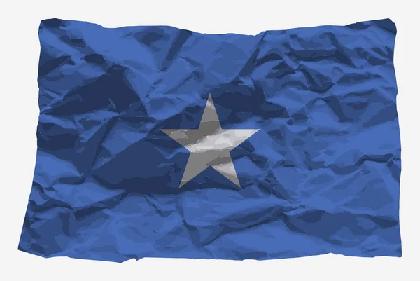 Szomália Zászló Gyűrött Papír Vektor Másolás Tér Ország Logó Koncepció — Stock Vector