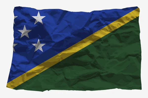 Flaga Wyspy Salomona Pogniecionym Wektorze Papieru Przestrzeń Ksero Koncepcja Logo — Wektor stockowy