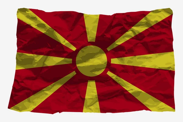 Bandera Macedonia Vector Papel Arrugado Espacio Para Copiar Concepto Logotipo — Archivo Imágenes Vectoriales