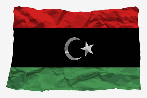 Bandera Libia Vector Papel Arrugado Espacio Para Copiar Concepto Logotipo — Archivo Imágenes Vectoriales