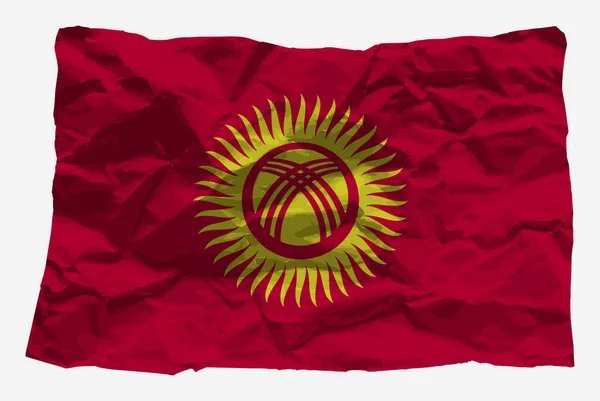Kirgisistan Flagge Auf Zerknittertem Papiervektor Kopierraum Länderlogokonzept Kirgisistan Flagge Mit — Stockvektor