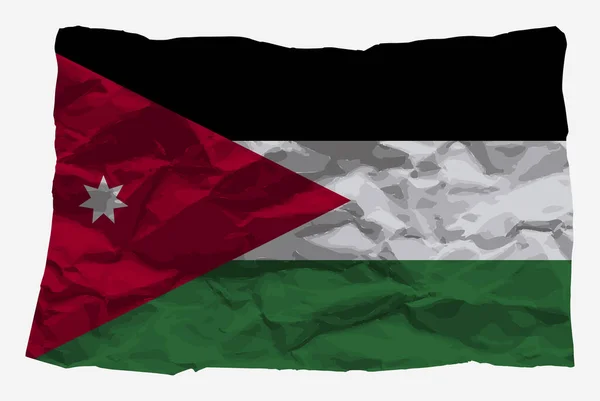 Jordanië Vlag Verfrommeld Papier Vector Kopieerruimte Land Logo Concept Jordanië — Stockvector