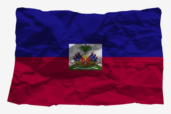 Haiti Flagga Skrynkliga Papper Vektor Kopiera Utrymme Land Logotyp Koncept — Stock vektor