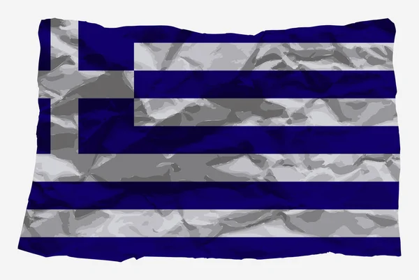 Bandera Grecia Vector Papel Arrugado Espacio Copia Concepto Logotipo País — Archivo Imágenes Vectoriales