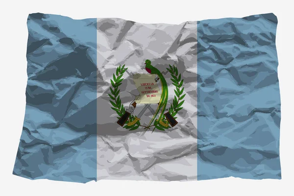 Guatemala Vlag Verfrommeld Papier Vector Kopieerruimte Land Logo Concept Guatemala — Stockvector