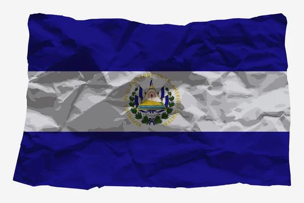 Bandera Salvador Vector Papel Arrugado Espacio Para Copiar Concepto Logotipo — Archivo Imágenes Vectoriales