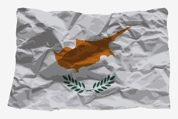 Прапор Кіпру Зморщеному Паперовому Векторі Копіювальному Просторі Концепції Країни Прапорі — стоковий вектор
