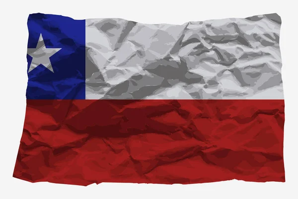 Bandera Chile Vector Papel Arrugado Espacio Para Copiar Concepto Logotipo — Archivo Imágenes Vectoriales