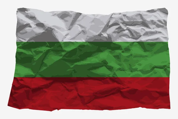 Флаг Болгарии Смятом Векторе Бумаги Копировальное Пространство Концепция Логотипа Страны — стоковый вектор