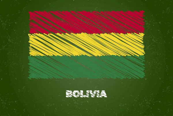 Bandera Bolivia Con Efecto Tiza Sobre Pizarra Verde Dibujo Mano — Archivo Imágenes Vectoriales