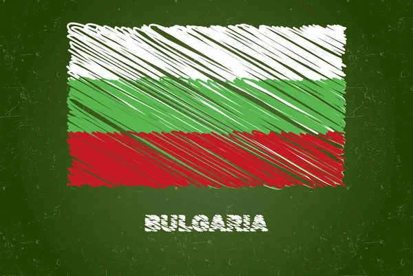 Флаг Болгарии Эффектом Мела Зеленую Доску Концепция Флага Страны Ручной — стоковый вектор